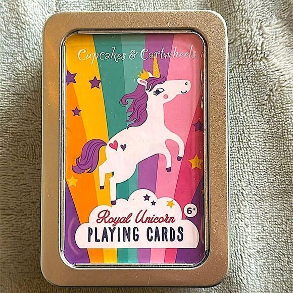 Cupcakes & Cartwheels Royal 🦄 Unicorn Playing Cards in Tin Case! - Picture 2 of 7